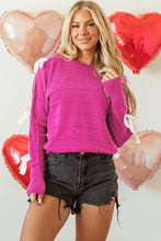 Load image into Gallery viewer, Online Rose Red Bow Knot Cut Out Round Neck Loose Sweater

