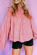 Load image into Gallery viewer, Pink Thunder Bolt Sequin Oversized Hoodie

