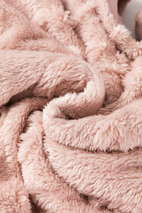 Online Lavendula Textured Leopard Fleece Loose Two Piece Lounge Set