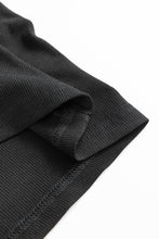 Load image into Gallery viewer, Online Black Leather Ruffle Sleeve Patchwork Round Neck Blouse
