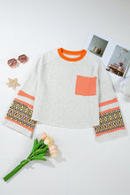 Load image into Gallery viewer, Online Apricot Western Aztec Patch Mineral Wash Loose Fit Top
