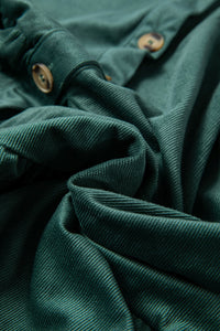 Online Burgundy Corduroy Ruffle Tiered Buttoned O Neck Shirt