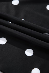 Online Black Polka Dot Trim V Neck Plus Size Swim Dress