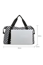 Load image into Gallery viewer, Online Black Checkered Print Large Capacity Tote Bag
