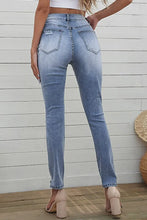 Load image into Gallery viewer, Sky Blue High Waist Distressed Skinny Jeans
