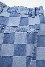 Load image into Gallery viewer, Online Dark Grey Checkered Denim Wide Leg Jeans
