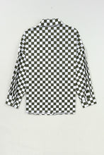 Load image into Gallery viewer, Online Green Checkerboard Printed Drop Shoulder Loose Casual Shirt
