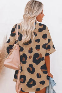 Leopard Texas Rope Bowknot Print Oversized T Shirt