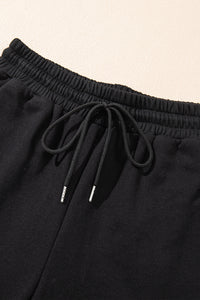 Online Black Zipper Stand Neck Top and Wide Leg Pants Set