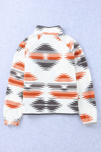 Online Multicolour Western Aztec Snap Buttoned Fleece Jacket