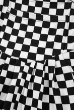 Load image into Gallery viewer, Online Black Checkered Print Pocketed Wide Leg Jumpsuit
