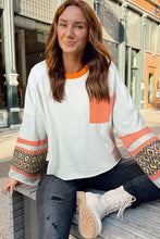 Load image into Gallery viewer, Online Apricot Western Aztec Patch Mineral Wash Loose Fit Top
