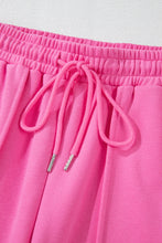 Load image into Gallery viewer, Online Black Solid Seamed Zipper Jacket and Drawstring Waist Pants Set
