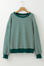 Load image into Gallery viewer, Online Pink Stripe Loose Drop Shoulder Long Sleeve Top
