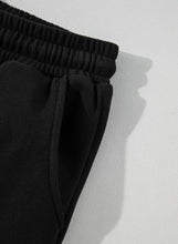 Load image into Gallery viewer, Online Black Solid Seamed Zipper Jacket and Drawstring Waist Pants Set
