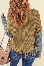 Load image into Gallery viewer, Gray Hollow-out Distressed Tassels Sweater
