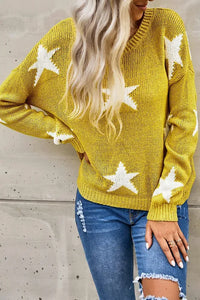 Yellow Knit Star Sweater