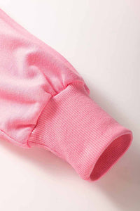 Online Sachet Pink Solid Color Patchwork Pullover Top and Cargo Pants Set