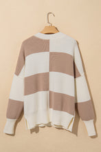 Load image into Gallery viewer, Online Green Checkered Side Slits Drop Shoulder Oversized Sweater
