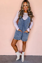 Load image into Gallery viewer, Online Dusk Blue Sleeveless U Neck Patched Pocket Denim Romper
