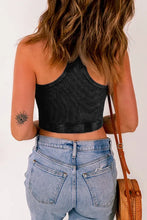 Load image into Gallery viewer, Black Ribbed Mineral Wash Racerback Cropped Tank Top
