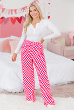 Load image into Gallery viewer, Online Pink Checkered Buttoned Shirt and High Waist Pants Pajama Set
