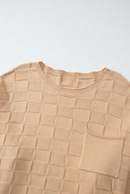 Load image into Gallery viewer, Online Light French Beige Solid Checkered Textured Knit Plus Size Sweater
