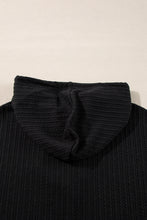 Load image into Gallery viewer, Online Black Textured Hoodie and Shorts Plus Size Two Piece Set
