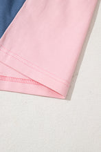 Load image into Gallery viewer, Online Pink Colorblock Long Sleeve Buttons Henley Top
