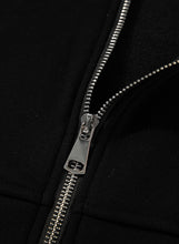 Load image into Gallery viewer, Online Black Solid Seamed Zipper Jacket and Drawstring Waist Pants Set
