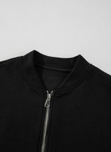 Load image into Gallery viewer, Online Black Solid Seamed Zipper Jacket and Drawstring Waist Pants Set
