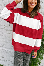 Load image into Gallery viewer, Fiery Red Colorblock Drop Shoulder Baggy Sweatshirt
