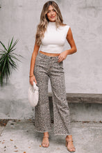 Load image into Gallery viewer, Gray Leopard Print Pocketed Loose Fit Denim Overall Dress
