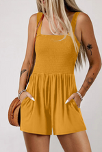 Load image into Gallery viewer, Ginger Casual Pocketed Smocked Sleeveless Romper
