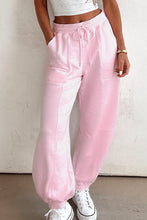 Load image into Gallery viewer, Light Pink Drawstring Elastic Waistband Solid Color Jogger Pants
