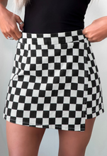 Load image into Gallery viewer, Checkered Print Denim Skort
