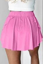 Load image into Gallery viewer, Pink Drawstring High Waist Lined Tennis Skorts
