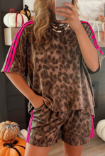 Load image into Gallery viewer, Brown Contrast Striped Accent Leopard
