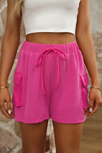Load image into Gallery viewer, Bright Pink Cargo Pocket Wide-leg Shorts
