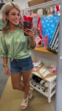 Load image into Gallery viewer, Green Metallic Blouse
