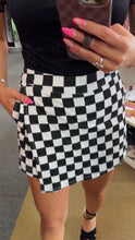 Load image into Gallery viewer, Checkered Print Denim Skort

