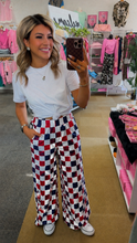 Load image into Gallery viewer, Red 2-Tone Checked Print Pants
