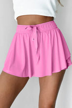 Load image into Gallery viewer, Pink Drawstring High Waist Lined Tennis Skorts
