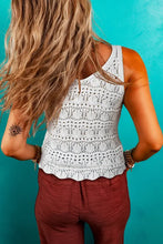 Load image into Gallery viewer, &quot;WAITLIST&quot; Beige Trendy Hollowed Knit V Neck Drawstring Sweater Vest
