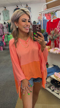 Load image into Gallery viewer, Orange Contrast Color Block Blouse
