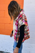 Load image into Gallery viewer, Rose Sherpa Plaid Jacket Vest
