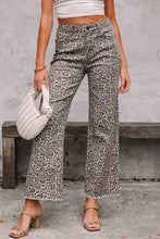Load image into Gallery viewer, Gray Leopard Print Pocketed Loose Fit Denim Overall Dress
