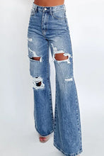 Load image into Gallery viewer, Ashleigh Blue Acid Wash Distressed Wide Leg High Waist Jeans
