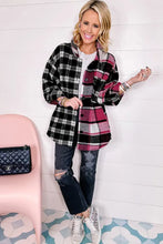 Load image into Gallery viewer, Black Plaid Colorblock Loose Shacket
