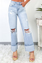 Load image into Gallery viewer, Beau Blue Light Wash Distressed Straight Jeans
